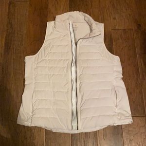 Tangerine Quilted White Winter Vest XL